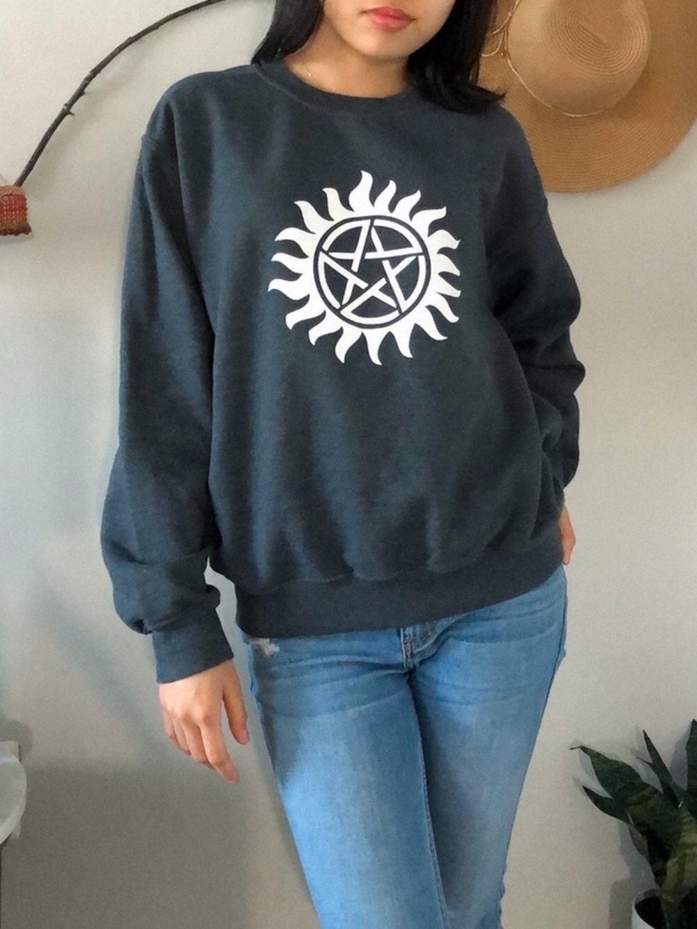 Supernatural anti-demon possession tattoo Sweatshirt - Charcoal Gray